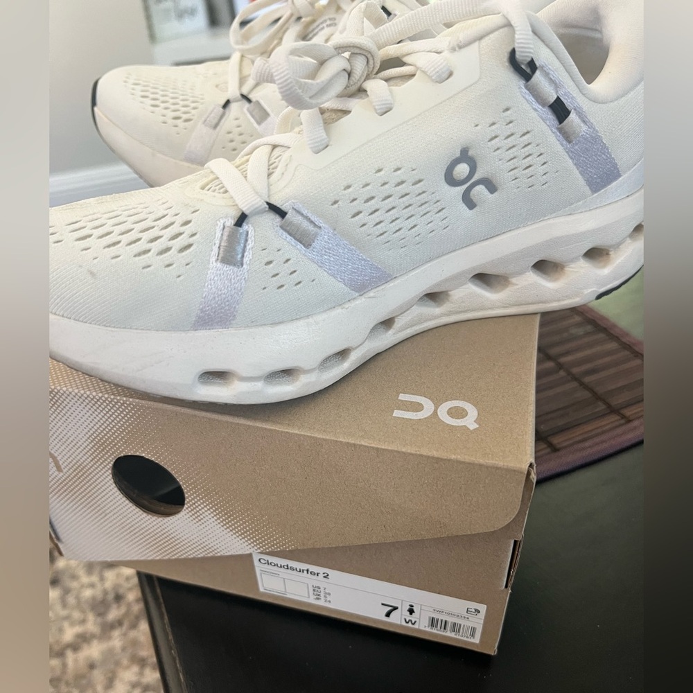 On Running CloudSurfer 2 White Athletic Shoes